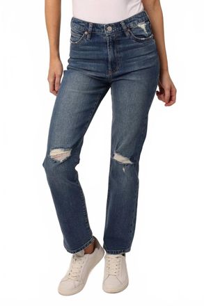 Dear John Denim Frankie High Rise Cropped Straight Leg Jeans In Fair Oaks