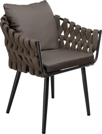 Clp Sill&oacute;n De Jard&iacute;n Naxos Color Taupe Con Coj&iacute;n De Asiento Gris