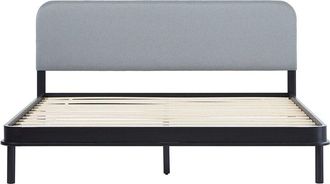 Walker Edison Modern Curved Upholstered Solid Wood Bed