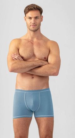 Ron Dorff Pull-On Boxer Briefs With Piping In Atlantic Blue