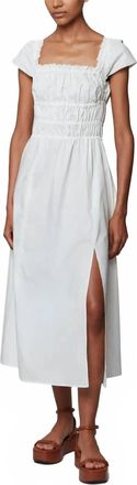 Altuzarra Lily Smocked Midi Dress In Optic White