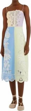 Farm Rio Embroidery Midi Dress In Multicolor