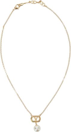 Valentino Garavani Golden Logo Pendant Necklace