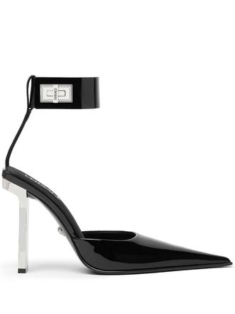 Versace 105mm Slice slingback pumps - women - Calf Leather/Calf Leather/Lambskin - 35 - Black