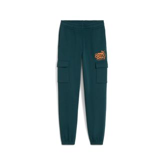 Puma Trainingshose PUMA MID90S CARGO SWEATPANTS FL B, Damen, Gr. 128, N-Gr, gr&uuml;n terrain, Fleece, Obermaterial: 66% Baumwolle, 34% Polyester, bedruckt, reg