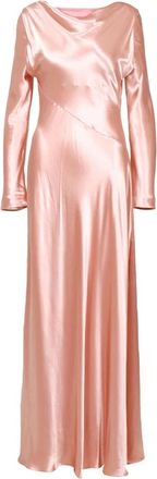 Alberta Ferretti Satin Long Dress - Dames - Avondkleed - Roze - L - Satijn - Kleedjes