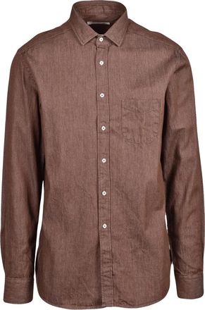 Deuxieme Shirt Brown Cotton Shirt