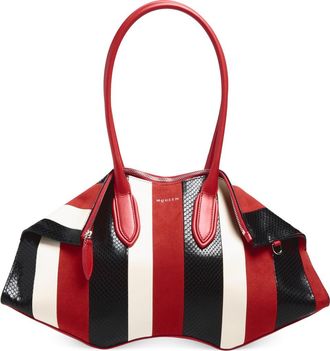 Alexander McQueen Manta Stripe Handbag in Red/White/Black/Silv at Nordstrom