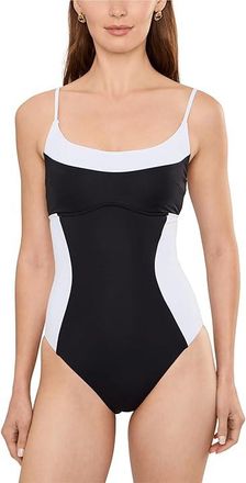 BECCA by Rebecca Virtue Sport Mode Elisabeth Corset Inspired One-Piece Womens Swimsuits One Piece Black : LG, Nylon/Spandex