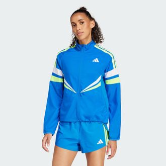 adidas adidas Performance Womens Adizero Retro Running Jacket - Blue - Size Small