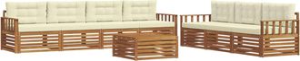 vidaXL Conjunto De Sof&aacute;s De Exterior 8 Uds. Natural Y Crema Vidaxl