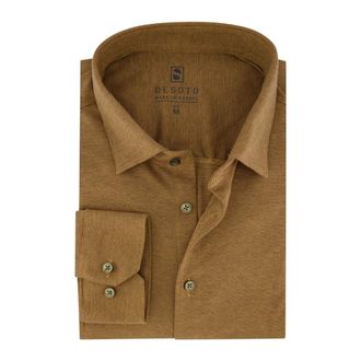 DeSoto Overhemden, Heren, Bruin, XL, Katoen, Kent Shirt