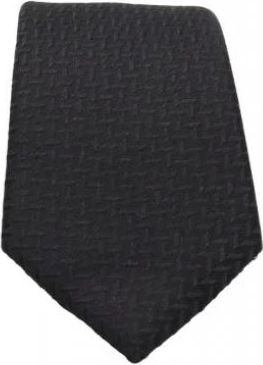 Emporio Armani Zijdemix Stropdas met Jacquard Chevron Motief - Heren - Stropdassen - Zwart - ONE Size - Accessoires