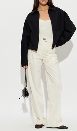 Ferragamo Creased Trousers, Womens, White