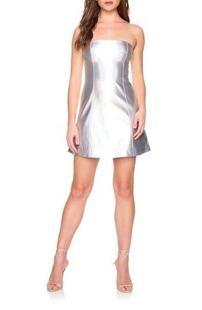 Susana Monaco Strapless Iridescent Faux Leather Minidress at Nordstrom Rack, Size X-Small