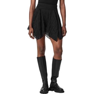 AllSaints Asal Asymmetric Miniskirt in Black at Nordstrom, Size 12 Us
