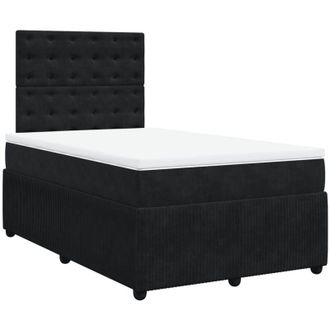 vidaXL Cama Box Spring Con Colch&oacute;n Terciopelo Negro 120x200 Cm Vidaxl