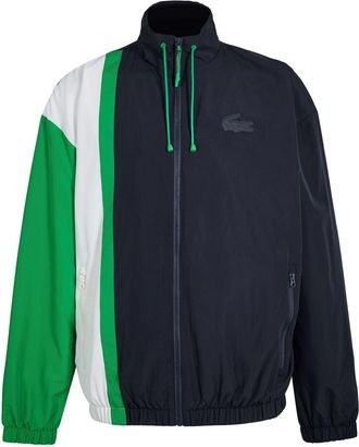 Lacoste Mens Regular Fit Zip Neck Long Sleeve Athletic Top in Abysm/Flour - Multicolour - Size Small