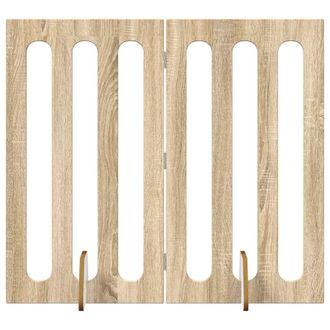 vidaXL Valla Plegable Para Mascotas 2 Pcs Roble Sonoma Vidaxl