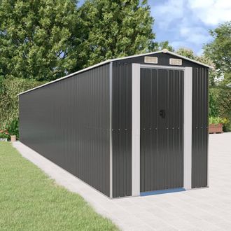 Berkfield Home Garden Shed Anthracite 192x1021x223 cm Galvanised Steel in Black | Size: 192 x 1021 x 223 cm