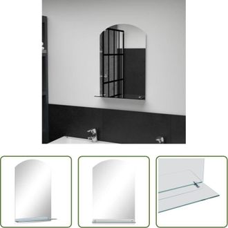 vidaXL Mensola da bagno - Specchio da Parete con Mensola 40x60 cm in Vetro Temperato