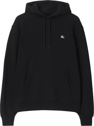 Burberry Hoodies, male, Black, Size: S Black Hooded Sweater with Pocket