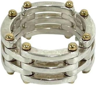 Tiffany & Co. Gold Silver Yellow Gold (18K) Silver 925 Band Ring (Pre-Owned)