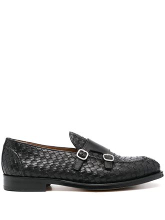 Doucal's interwoven monk shoes - Black