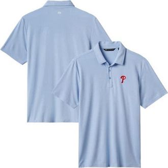 Travis Mathew Mens TravisMathew Light Blue Philadelphia Phillies Playoff Pitch Tri-Blend Polo at Nordstrom, Size Xxx-Large