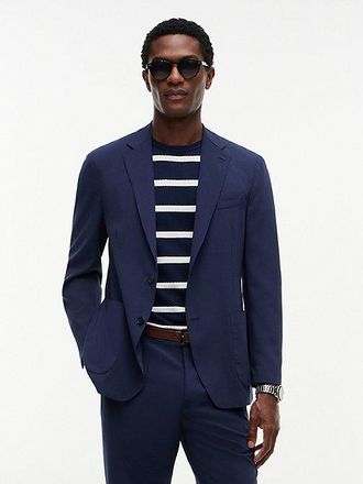 Tommy Hilfiger Tech Regular Fit Wool Blend Seersucker Blazer