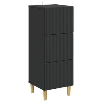 vidaXL Cajonera Negro 33 X 34,5 X 90 Cm Madera De Ingenier&iacute;a Vidaxl