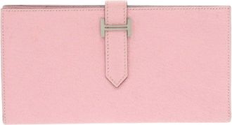 Hermès Rose Sakura Chevre Leather Long Wallet (Bi-Fold) (Pre-Owned)