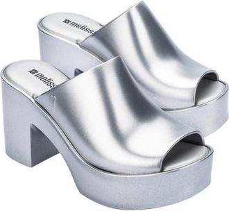 Melissa Hype Platform Slide Sandal in Light Silver at Nordstrom, Size 10