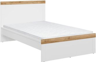 Petits Meubles Cama 120x200 blanca tableros de aglomerado laminados blanco y madera