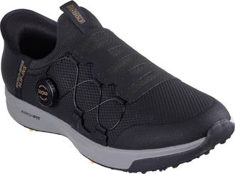 Skechers Mens Hands-Free GO Golf Elite Vortex Slip INS Sneaker, Black Synthetic/Textile/Grey Trim, 10.5 UK
