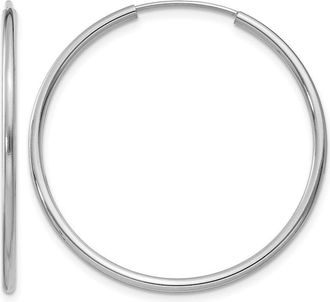 Diamond2Deal 14k Gold 1.50mm Polished Round Hoop Earrings 30 mm