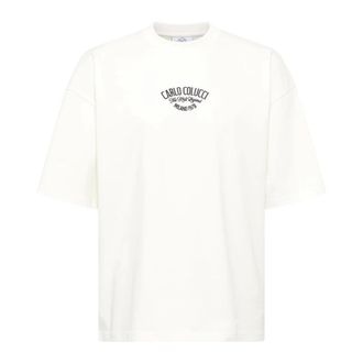 Carlo Colucci Het Knit Legend T-shirt - Heren - T-shirts - Wit - XL - Katoen - Tops