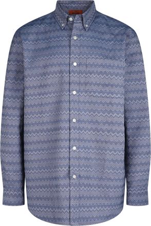 M Missoni Chevron-Pattern Long-Sleeve Button-Down Shirt