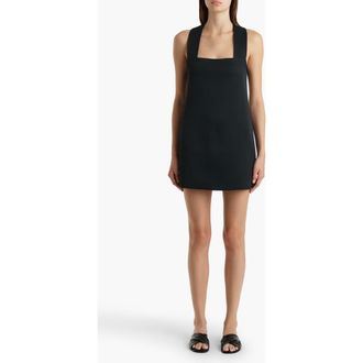 Khaite Mella Bonded Crepe Back Satin Minidress in Black at Nordstrom, Size 12