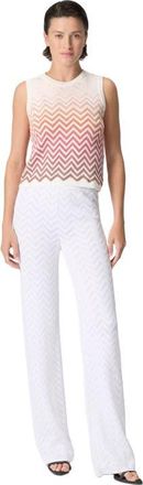 Missoni Straight-leg Stretch Trousers In Cotton And Viscose Chevron in White at Nordstrom, Size 42 It