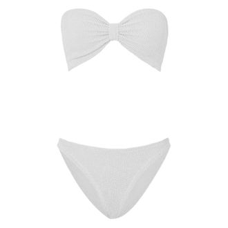 Hunza G Jean Crinkle-effect Bandeau Bikini Set