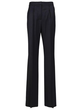 Max Mara Wool Gabardine Trousers Blue