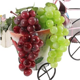 Trade Shop Trade Shop - Grappolo Grappoli Uva 2 Pezzi 22 Cm Viola Bianca Casuale Frutta Decorazioni