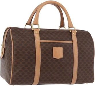 Celine Pre-owned Macadam Canvas Boston Bag - Dames - Vintage Handtas - Bruin - ONE Size - Leer - Vintage