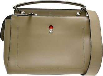 Fendi Dotcom Convertible Satchel Leather Beige Leather Handbag (Pre-Owned)