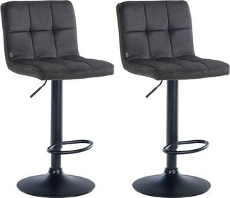 Clp Clp - Set De 2 Taburetes De Bar Peru En Terciopelo Negro Negro