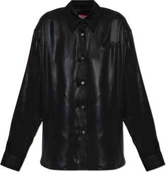 Diesel C-Simplier Shirt - Dames - Overhemden - Zwart - 2XS - Leer - Overhemden
