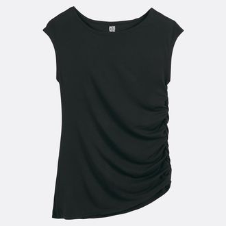 La Redoute Collections Gedrapeerd T-shirt met boothals en korte mouwen