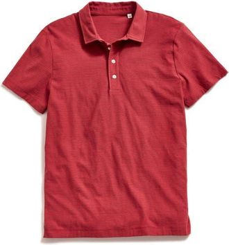 Billy Reid Pensacolo Stripe Polo in Rosewood/Mahogany at Nordstrom, Size Xx-Large