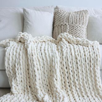 OEM Manta De Punto Grueso De Chenilla, 100x150 Cm, Hecha A Mano, Ideal Para Decorar Sof&aacute;s Y Camas